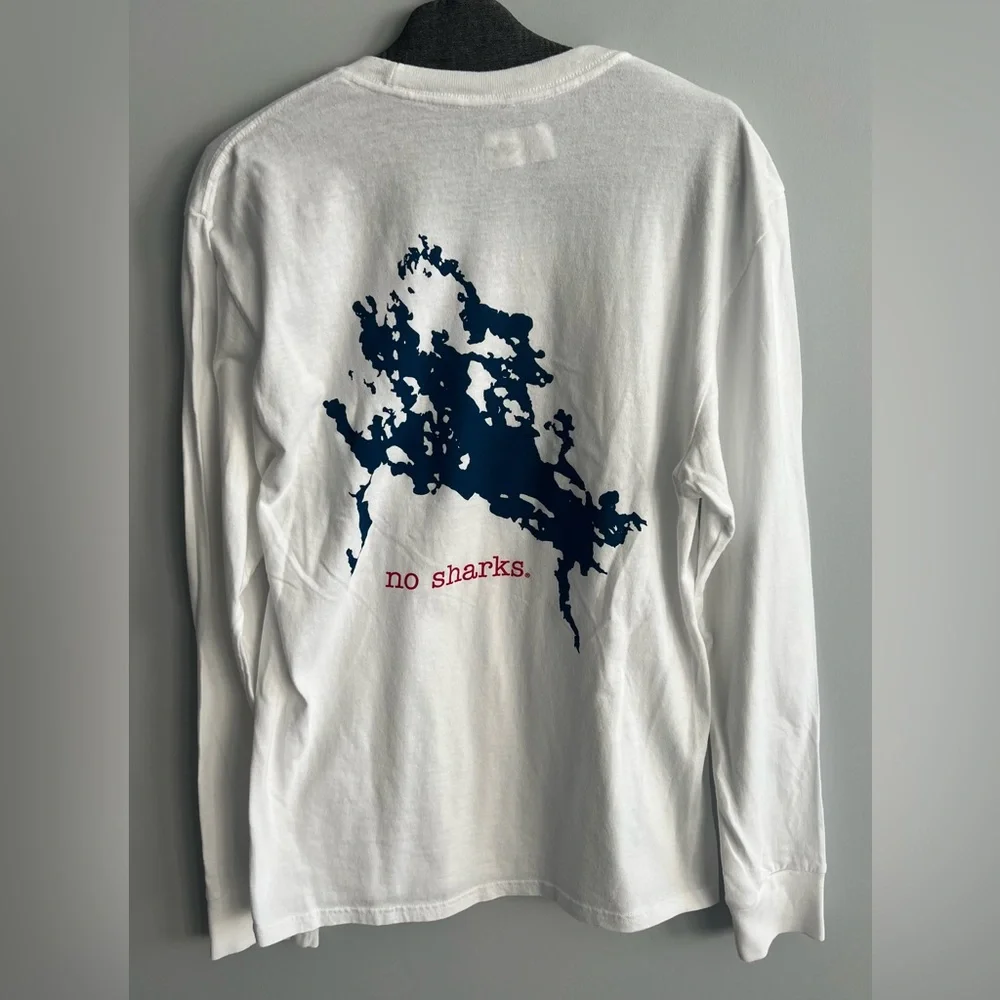 Lake Winnipesaukee  NWT mens LS white “Shark” unsalted cotton shirt - Picture 3 of 8